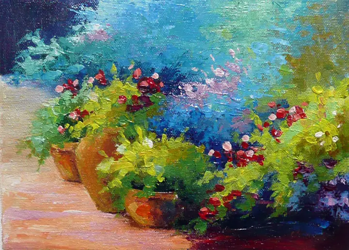 Tiestos — Óleo sobre tablilla 18x13 cm.