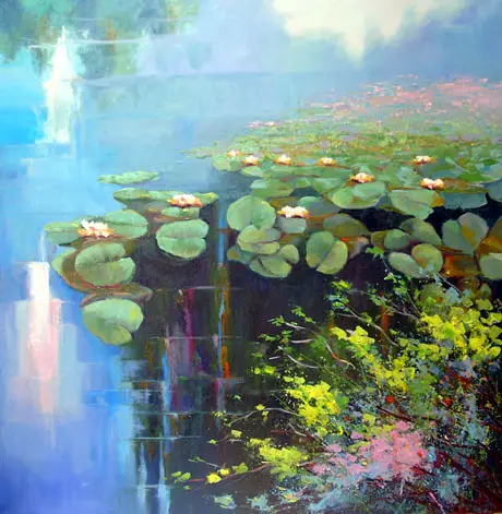 Nenúfares — Óleo sobre tela 92 x 92 cm.