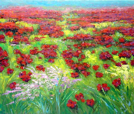 Amapolas — Óleo sobre tela 46 x 38 cm.