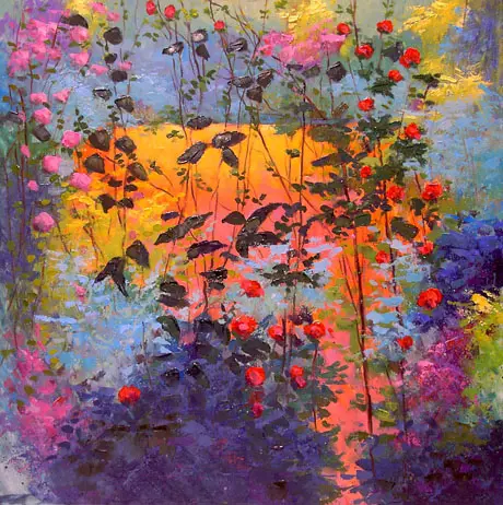 RINCÓN JARDÍN — Óleo sobre tela 60 x 60 cm.